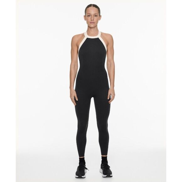 Oysho Women One Piece Small Jumpsuit Black White Perfect-Adapt Long 1411/232 NWT - Picture 1 of 9